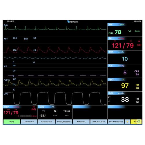 CARESCAPE™ B40 Patient Monitor Screen Simulation for REALITi 360, 8000969, HALADÓ TRAUMA ÉLETMENTÉS (ATLS)