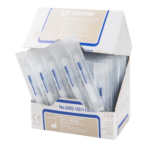 SEIRIN ® J15-típusú - 0,10 x 15 mm, kék, 100 db dobozonként., 1015547 [S-J1015], Akupunktúrás tűk SEIRIN