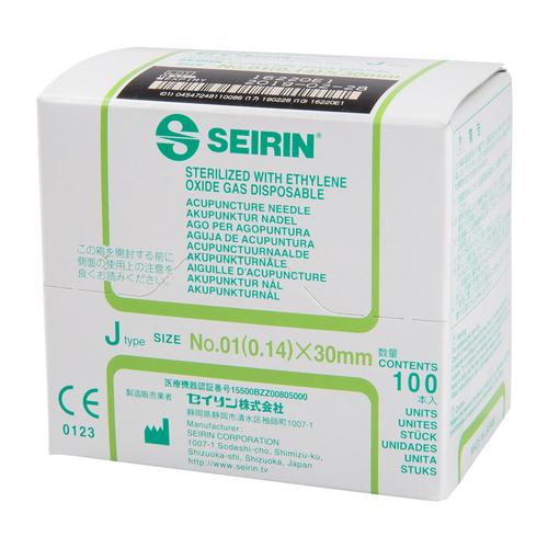 SEIRIN ® J-típus – 0,14 x 30 mm, hosszú sárgászöld, 100 db dobozonként., 1002414 [S-J1430], Akupunktúrás tűk SEIRIN