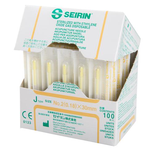SEIRIN ® J-típus – összehasonlíthatatlanul gyengéd 0,18 mm átmérőjű 30 mm hosszú elefántcsont-fehér, 1002418 [S-J1830], Akupunktúrás tűk SEIRIN
