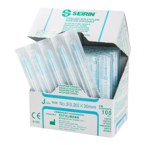 SEIRIN ® J-típus – összehasonlíthatatlanul gyengéd 0,20 mm átmérőjű 30 mm hosszú kék, 1002420 [S-J2030], Akupunktúrás tűk SEIRIN