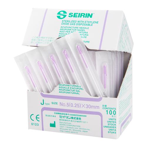 SEIRIN ® J-típus – összehasonlíthatatlanul gyengéd 0,25 mm átmérőjű 30 mm hosszú lila, 1002423 [S-J2530], Akupunktúrás tűk SEIRIN