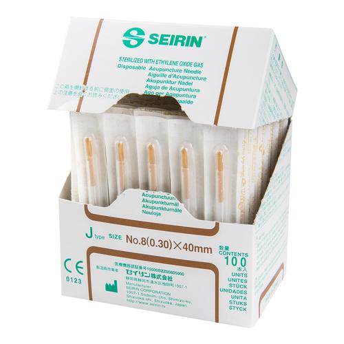 SEIRIN ® J-típus – összehasonlíthatatlanul gyengéd 0,30 mm átmérőjű 40 mm hosszú barna, 1002427 [S-J3040], Akupunktúrás tűk SEIRIN