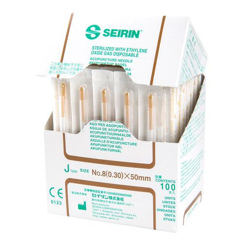 SEIRIN ® J-típus – összehasonlíthatatlanul gyengéd 0,30 mm átmérőjű 50 mm hosszú barna, 1002428 [S-J3050], Akupunktúrás tűk SEIRIN